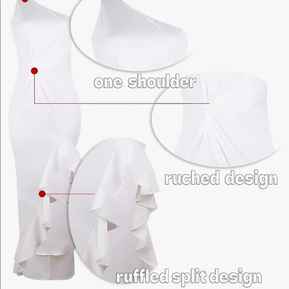 ❗️SALE❗️One Shoulder Sleeveless Side Split Dress - Picture 2 of 6